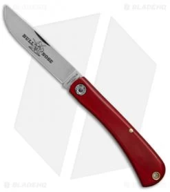 GEC #71 Farm & Field Bull Nose Slip Joint Red Linen Micarta (3.1" Satin) 715118