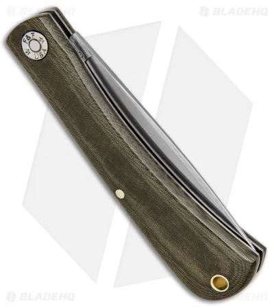 GEC #71 Farm & Field Bull Nose Slip Joint OD Green Micarta (3.1" Satin) 715118 5 GEC #71 Farm & Field Bull Nose Slip Joint OD Green Micarta (3.1" Satin) 715118 - Image 3