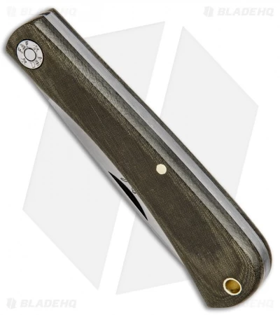 GEC #71 Farm & Field Bull Nose Slip Joint OD Green Micarta (3.1" Satin) 715118 4 GEC #71 Farm & Field Bull Nose Slip Joint OD Green Micarta (3.1" Satin) 715118 - Image 2