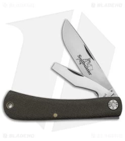 GEC #71 Farm & Field Sudbuster Slip Joint Knife OD Green Micarta (3"Satin)