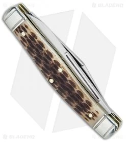 GEC #81 Northfield UN-X-LD Bull Moose Pocket Knife 3.8" Amber Jigged Bone 811217 -Knives Shop GEC 81 Northfield UN X LD Bull Moose Amber Jigged Bone 811217 BHQ 77816 jr side