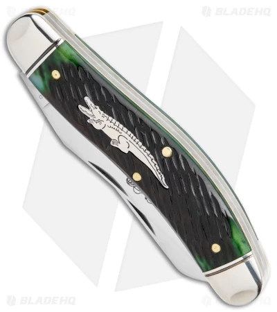 GEC #88 Tidioute Bayou Trapper Knife Swamp Green Jigged Bone Gator (3" Satin) 4 GEC #88 Tidioute Bayou Trapper Knife Swamp Green Jigged Bone Gator (3" Satin) - Image 2