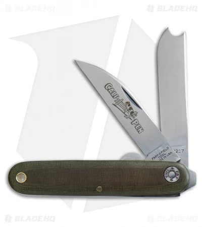 GEC #35 Farm & Field Calf Pen Pocket Knife 3.6" OD Green Micarta 350217 3 GEC #35 Farm & Field Calf Pen Pocket Knife 3.6" OD Green Micarta 350217