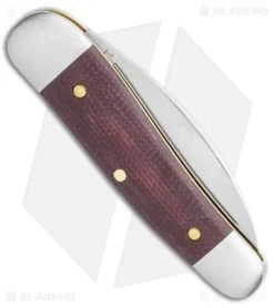 GEC Tidioute Cutlery Little Rattler Traditional Pocket Knife Red Coral Micarta -Knives Shop GEC Little Rattler Red Coral Canvas Micarta Slipjoint 190120 BHQ 118295 LS Side