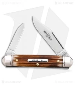 GEC Northfield UN-X-LD Cutlery White Owl 3.25" Pocket Knife Cowhide Jigged Bone