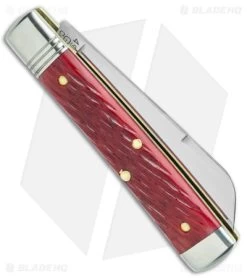 GEC Northfield UN-X-LD Garnet Peach Seed Jigged Red Bone (2.75" Satin) -Knives Shop GEC Northfield UN X LD Garnet Peach Seed Jigged Bone BHQ 140091 jr side