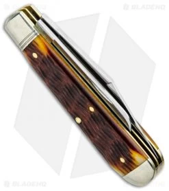 GEC #86 Northfield UN-X-LD Oil Field Jack Pocket Knife Gold Jigged Bone 861219 -Knives Shop GEC Northfield UN X LD Oil Field Jack Gold Jigged Bone 861219 BHQ 104254 jr side