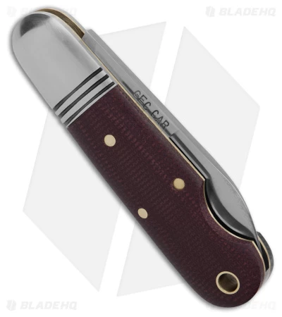 GEC Tidioute Cutlery #25 Beerlow Pocket Knife Coral Canvas Micarta(2.1" Satin) 5 GEC Tidioute Cutlery #25 Beerlow Pocket Knife Coral Canvas Micarta(2.1" Satin) - Image 3
