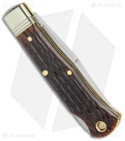 GEC Tidioute Cutlery #83 Tascosa Lockback Knife - Dark Brewed Jigged Bone -Knives Shop GEC Tidioute Cutlery 83 Tascosa LB Dark Brewed Jigged Bone Satin BHQ 134001 jr side