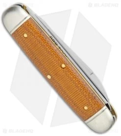 GEC Tidioute Cutlery Beer & Sausage 3.75" Pocket Knife Natural Canvas Micarta -Knives Shop GEC Tidioute Cutlery Beer and Sausage Natural Canvas Micarta BHQ 116302 jr side