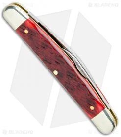 GEC Tidioute Cutlery Easy Pocket Congress Knife 3.75" Blood Red Jigged Bone -Knives Shop GEC Tidioute Cutlery Easy Pocket Congress Blood Red Jigged Bone 620220 BHQ 107278 jr side