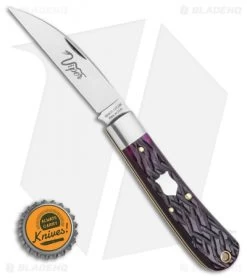GEC Tidioute Cutlery Viper Pocket Knife Black Plum Jigged Bone (3" Satin) 470120 -Knives Shop GEC Tidioute Cutlery Pocket Knife Black Plum Jigged Bone 3 Satin 470120 BHQ 120240 LS Bottlecap