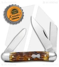 GEC #66 Tidioute Cutlery Stockman Pocket Knife 3.3" Autumn Jig Bone 661317 -Knives Shop GEC Tidioute Cutlery Stockman Autumn Jig Bone GEC661317A BHQ 74109 jr bottlecap