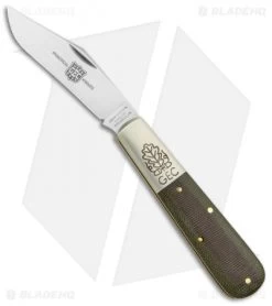 GEC Two Acorn Barlow Knife 3.75" Green Linen Micarta 861121