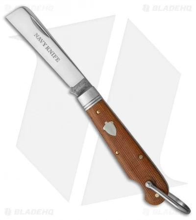 GEC #15 Navy Pocket Knife 3.375" Natural Canvas Micarta 15S116 3 GEC #15 Navy Pocket Knife 3.375" Natural Canvas Micarta 15S116