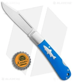HPA Grandair SWS Salmon Lockback Knife Blue G-10 (3.4" Satin) -Knives Shop HPA SWS Salmon LB Blue Satin BHQ 136019 jr bottlecap