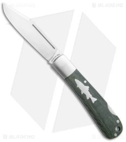 HPA Grandair SWS Salmon Lockback Knife Green Micarta (3.4" Satin)