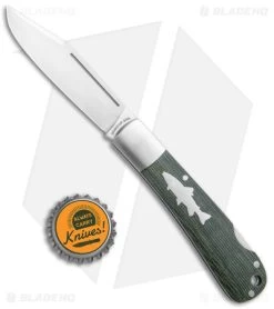 HPA Grandair SWS Salmon Lockback Knife Green Micarta (3.4" Satin) -Knives Shop HPA SWS Salmon LB Green Satin BHQ 136021 jr bottlecap