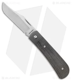 Jack Wolf Knives Benny's Clip Slip Joint Knife Black Canvas Micarta (3" Satin)