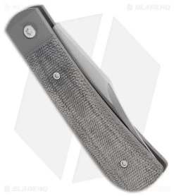 Jack Wolf Knives Benny's Clip Slip Joint Knife Black Canvas Micarta (3" Satin) -Knives Shop Jack Wolf Knives Bennys Clip SJ Black Canvas Micarta Satin BHQ 141958 jr side