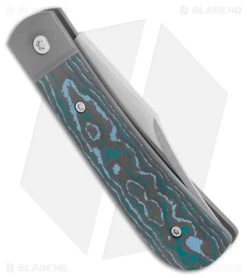 Jack Wolf Knives Benny's Clip Slip Joint Fat Carbon Arctic Storm (3" Satin) -Knives Shop Jack Wolf Knives Bennys Clip SJ Fat Carbon Arctic Storm Satin BHQ 141971 jr side