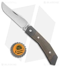 Jack Wolf Knives Cyborg Jack Slip Joint Knife Green Canvas Micarta (2.83" Satin) -Knives Shop Jack Wolf Knives Cyborg Jack Green Canvas Micarta SJ Satin BHQ 176888 jr bottlecap