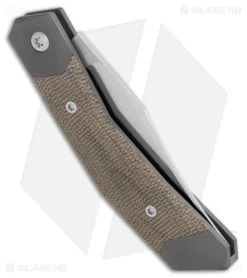 Jack Wolf Knives Cyborg Jack Slip Joint Knife Green Canvas Micarta (2.83" Satin) -Knives Shop Jack Wolf Knives Cyborg Jack Green Canvas Micarta SJ Satin BHQ 176888 jr side