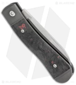 Jack Wolf Knives K9 Jack Slip Joint Knife Dark Matter Red CF (2.9" Satin) -Knives Shop Jack Wolf Knives K9 Jack SJ Pocket Knife Dark Matter Red Fat CF Satin BHQ 141965 jr side