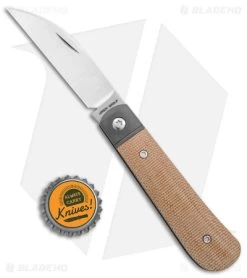 Jack Wolf Knives Laid Back Jack Slip Joint Knife Natural Micarta (2.8" Satin) -Knives Shop Jack Wolf Knives Laid Back Jack Natural Micarta SJ Satin BHQ 141943 jr bottlecap