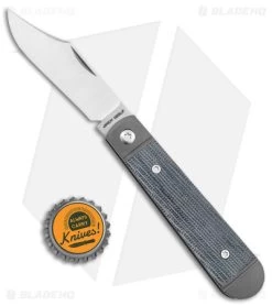 Jack Wolf Knives Little Bro Jack Slip Joint Knife Black Micarta (2.7" Satin) -Knives Shop Jack Wolf Knives Little Bro Jack SJ Knife Black Micarta Satin BHQ 141947 jr bottlecap