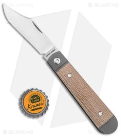 Jack Wolf Knives Little Bro Jack Slip Joint Knife Natural Micarta (2.7" Satin) -Knives Shop Jack Wolf Knives Little Bro Jack SJ Knife Natural Micarta Satin BHQ 141946 jr bottlecap