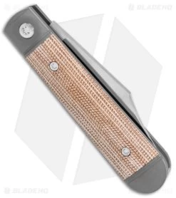 Jack Wolf Knives Little Bro Jack Slip Joint Knife Natural Micarta (2.7" Satin) -Knives Shop Jack Wolf Knives Little Bro Jack SJ Knife Natural Micarta Satin BHQ 141946 jr side