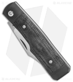 Jack Wolf Knives Sharpshooter Jack Slip Joint Knife Black Micarta (3" Satin) -Knives Shop Jack Wolf Knives Sharpshooter Jack Black Micarta Slipjoint 2in Satin BHQ 141933 td spine