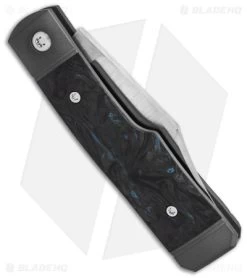 Jack Wolf Knives Sharpshooter Jack Slip Joint Knife Blue Fat CF (3" Satin) -Knives Shop Jack Wolf Knives Sharpshooter Jack Fat Carbon Slipjoint 2in Satin BHQ 141964 td side