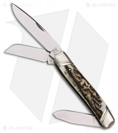Katz Knives Stockman Drop Point Pocket Knife 3.6" Stag SDPS 3 Katz Knives Stockman Drop Point Pocket Knife 3.6" Stag SDPS