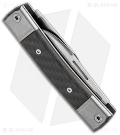 LionSteel BestMan 2-Bladed Traditional Knife Carbon Fiber (2.88" Satin) -Knives Shop LionSteel BestMan 2 Bladed Tradition SJ CF Satin BM13 CF BHQ 94385 jr side