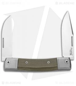 LionSteel BestMan 2-Bladed Traditional Knife Green Micarta (2.88" Satin) BHQ