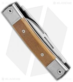 LionSteel BestMan 2-Bladed Traditional Knife Natural Micarta (2.88" Satin) -Knives Shop LionSteel BestMan 2 Bladed Tradition SJ Natural Micarta Satin BM13 CVN BHQ 94387 jr side