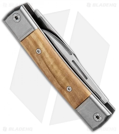 LionSteel BestMan 2-Bladed Traditional Slip Joint Knife Olive Wood (2.88" Satin) 5 LionSteel BestMan 2-Bladed Traditional Slip Joint Knife Olive Wood (2.88" Satin) - Image 3