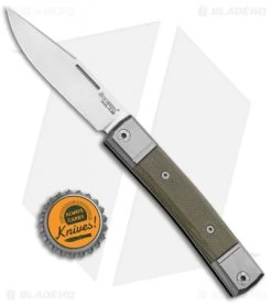 LionSteel BestMan Traditional Slip Joint Knife Green Micarta (2.8" Satin) BHQ -Knives Shop LionSteel BestMan Tradition SJ Green Micarta Satin BM1 CVG BHQ 94380 jr bottlecap