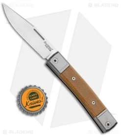 LionSteel BestMan Slip Joint Knife Natural Micarta (2.8" Satin) -Knives Shop LionSteel BestMan Tradition SJ Natural Micarta Satin BM1 CVN BHQ 94379 jr bottlecap