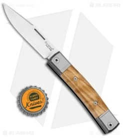 LionSteel BestMan Traditional Slip Joint Knife Olive Wood (2.88" Satin) -Knives Shop LionSteel BestMan Tradition SJ Santos Wood Satin BM1 ST BHQ 94376 jr bottlecap