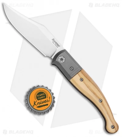 LionSteel Gitano Traditional Slip Joint Knife Olive Wood/Ti (3.25" Satin) 6 LionSteel Gitano Traditional Slip Joint Knife Olive Wood/Ti (3.25" Satin) - Image 4