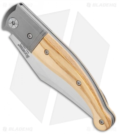 LionSteel Gitano Traditional Slip Joint Knife Olive Wood/Ti (3.25" Satin) 4 LionSteel Gitano Traditional Slip Joint Knife Olive Wood/Ti (3.25" Satin) - Image 2