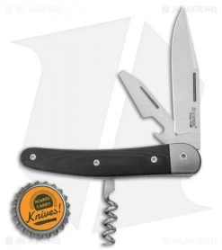 LionSteel Jack Slip Joint Knife Three Function Black G-10 (3" Satin M390) -Knives Shop LionSteel Jack Screwdriver Corkscrew SJ Ti Liner Black G 10 BHQ 125736 jr bottlecap