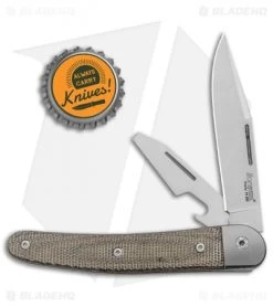 LionSteel Jack Slip Joint Knife Two Function Green Micarta (3" Satin M390) -Knives Shop LionSteel Jack Screwdriver SJ Ti Liner Green Canvas BHQ 125728 jr bottlecap