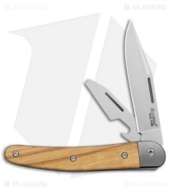 LionSteel Jack Slip Joint Knife Two Function Olive Wood (3" Satin M390)