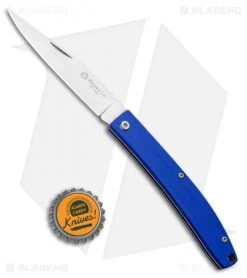 Maserin E.D.C. Gentleman Slip Joint Knife Blue Micarta (3.25" Satin) -Knives Shop Maserin EDC Slip Joint Knife Blue Micarta 164MCB BHQ 98628 ns bottlecap
