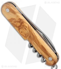 Mercury 4-in-1 Multi-Purpose Knife Olive Wood (3" Polish) 913-3LC -Knives Shop Mercury Multi Purpose Wood Handle 913 3LC BHQ 124995 jr side