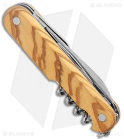 Mercury 7-in-1 Multi-Purpose Penknife Olive Wood (3" Polish) 913-6LC -Knives Shop Mercury Multi Purpose Wood Handle 913 6LC BHQ 124996 jr side